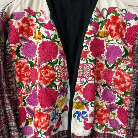 Vintage James Halbert Jacket S M Floral Handwoven - Picture 3 of 7